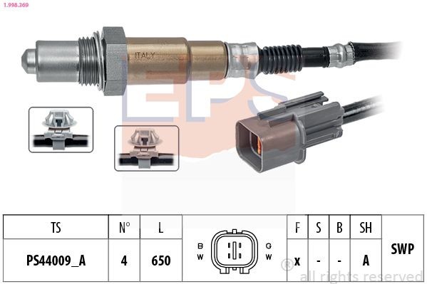 EPS 1.998.369: Lambda andur koos kinnitusmaterjaliga, Made in Italy - OE Equivalent