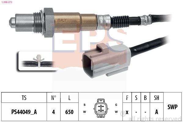 EPS 1.998.373: Lambda andur koos kinnitusmaterjaliga, Made in Italy - OE Equivalent
