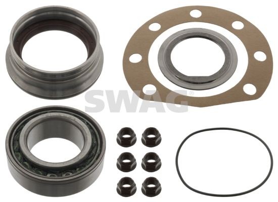 SWAG 10 90 4284: Set rulment roata Axa spate stanga, Axa spate dreapta, cu piulițe, cu inel etansare