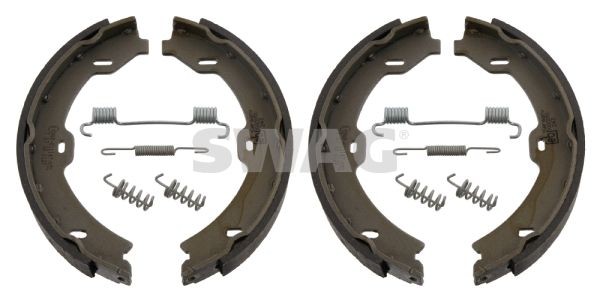 SWAG 10 93 2950: Set saboti frana, frana de mana puntea spate, 180mm, cu material de atașare/fixare