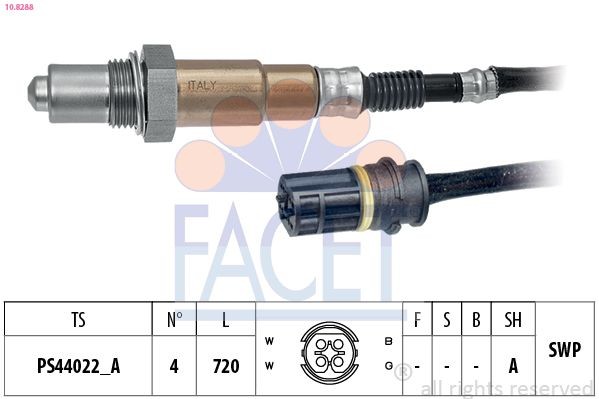 FACET 10.8288: Sonda Lambda Made in Italy - OE Equivalent