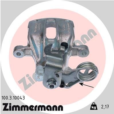 ZIMMERMANN 100.3.10043: Etrier de frână Axa spate stanga, cu bolt de ghidaj