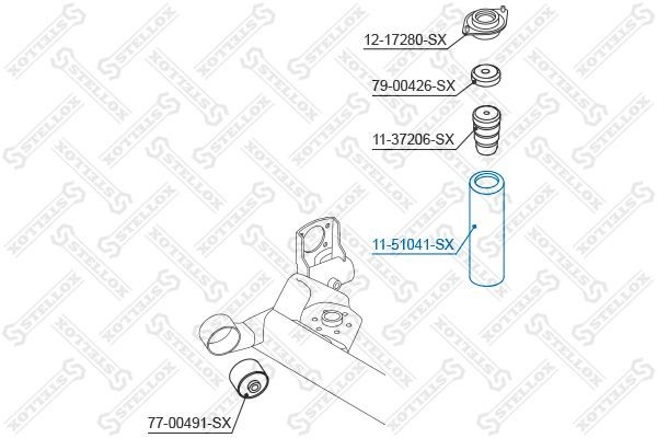 STELLOX 11-51041-SX: Capac protectie / Burduf, amortizor puntea spate