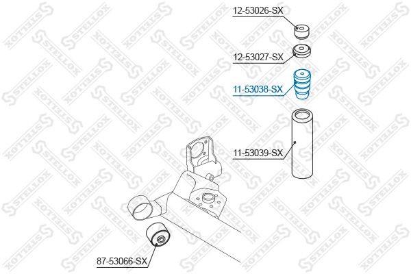 STELLOX 11-53038-SX: Puhver, vedrustus Tagasild vasakul, Tagasild paremal