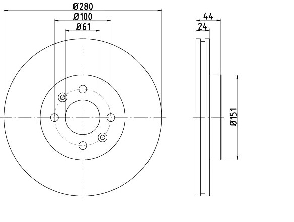 Barum BAR24158: Piduriketas Ø: 280,0mm, õhutusega, Ø: 280,0mm