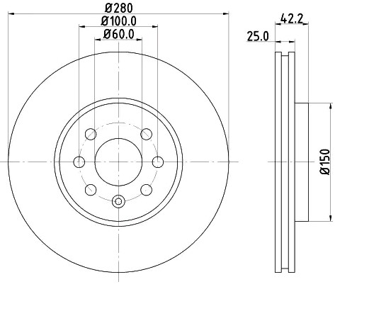Barum BAR25148: Piduriketas Ø: 280,0mm, õhutusega, Ø: 280,0mm
