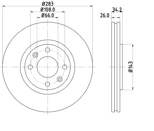 Barum BAR26120: Piduriketas Ø: 283,0mm, õhutusega, Ø: 283,0mm