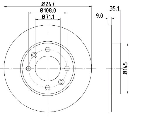 Barum BAR09137: Piduriketas Ø: 247,0mm, täis, Ø: 247,0mm