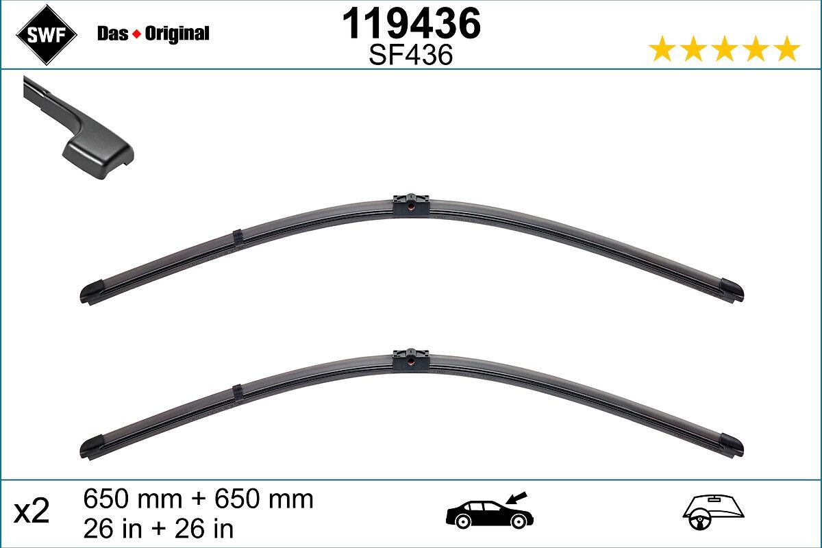 SWF 119436: Essuie-glace avant, 650mm VisioFlex