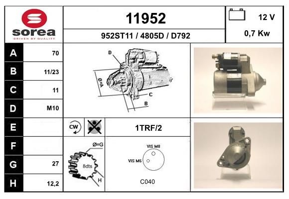EAI 11952: Startmotor 0,7kW