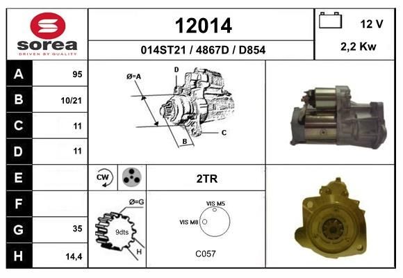 EAI 12014: Startmotor 2,2kW