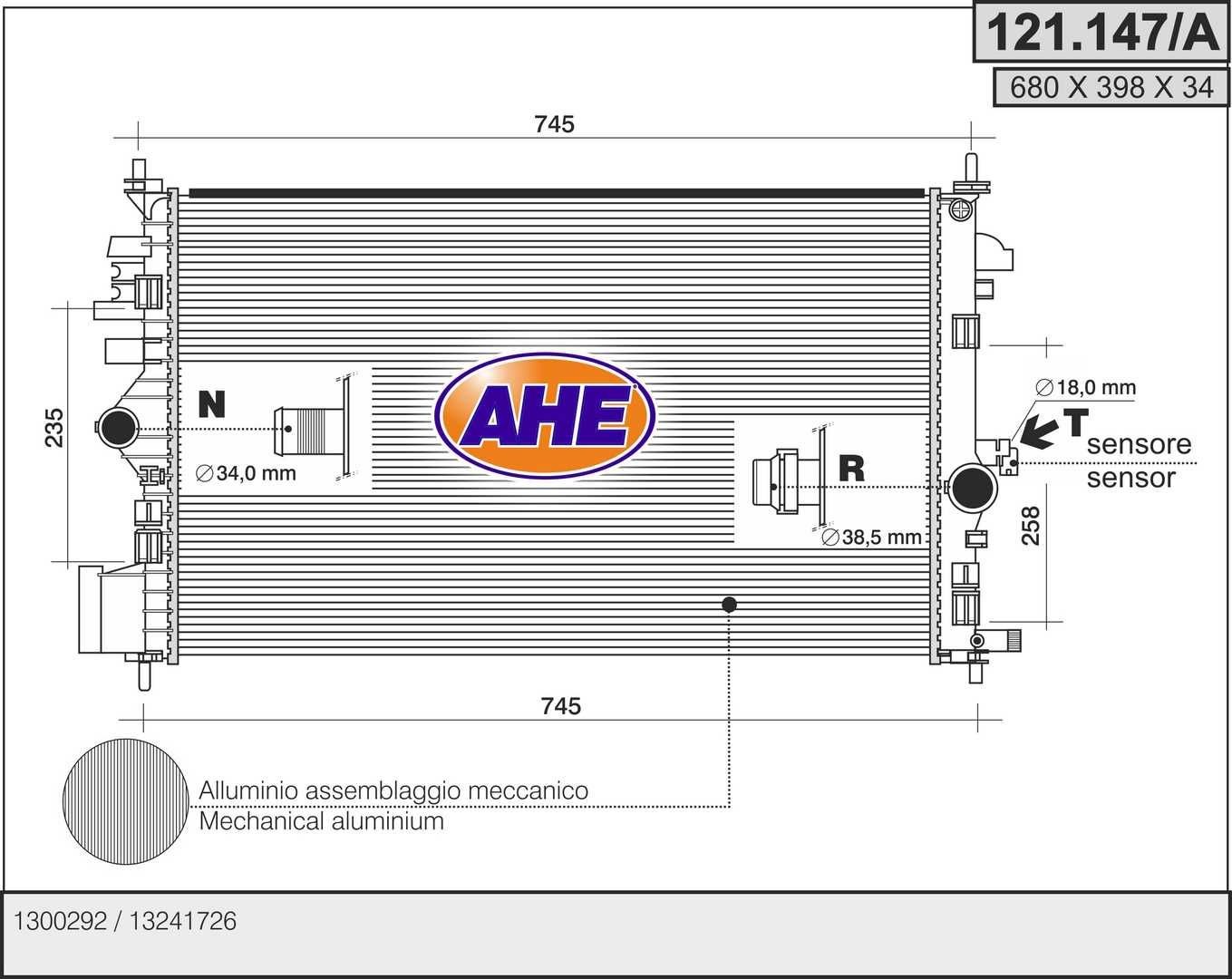 AHE 121.147/A: Radiator, racire motor