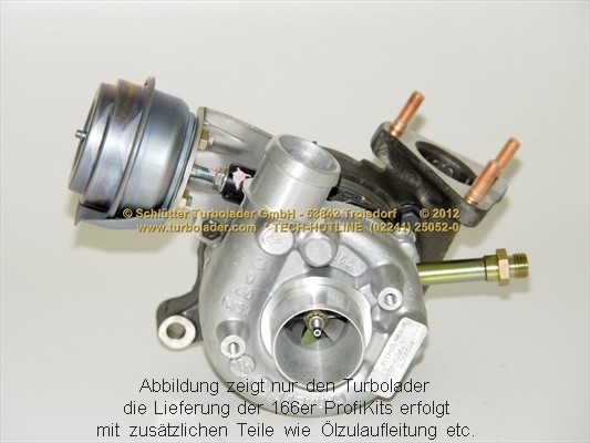 SCHLÜTTER TURBOLADER 166-00060EOL: Turbod koos paigaldus-/kinnitusmaterjaliga, õli juurdevoolu torustikuga, END of LIFE PROFIKIT - with original GARRETT REMAN Turbo