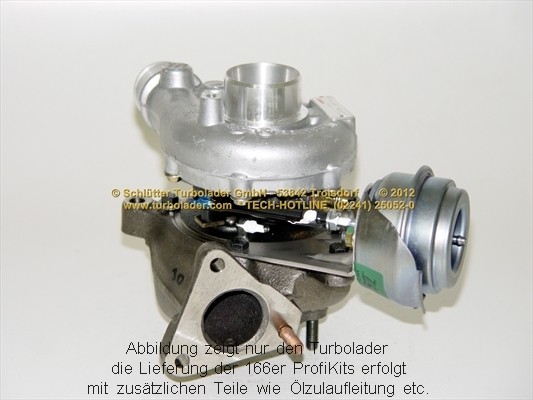 SCHLÜTTER TURBOLADER 166-00100EOL: Turbod koos paigaldus-/kinnitusmaterjaliga, õli juurdevoolu torustikuga, END of LIFE PROFIKIT - with original GARRETT REMAN Turbo