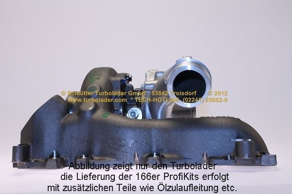 SCHLÜTTER TURBOLADER 166-00286: Turbod koos paigaldus-/kinnitusmaterjaliga, õli juurdevoolu torustikuga, PROFI KIT - with org. NEW GARRETT Turbo