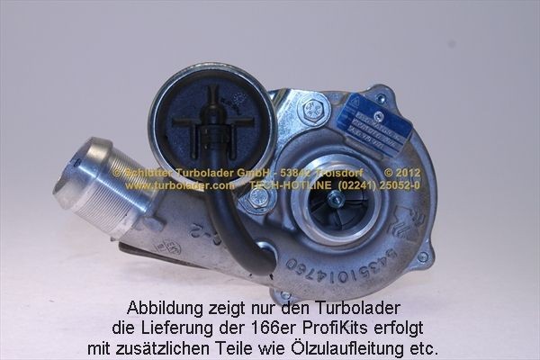 SCHLÜTTER TURBOLADER 166-00855: Turbod koos paigaldus-/kinnitusmaterjaliga, õli juurdevoolu torustikuga, PROFI KIT - with NEW org. BorgWarner Turbocharger