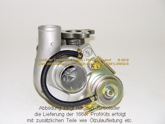 SCHLÜTTER TURBOLADER 166-01155: Turbod koos paigaldus-/kinnitusmaterjaliga, õli juurdevoolu torustikuga, PROFI KIT - with new org. Mitsubishi Turbocharger