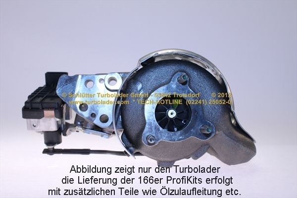 SCHLÜTTER TURBOLADER 166-01585: Turboaggregat med påbyggnads-/fästmaterial, med oljetilledning, PROFI KIT - with org. NEW GARRETT Turbo
