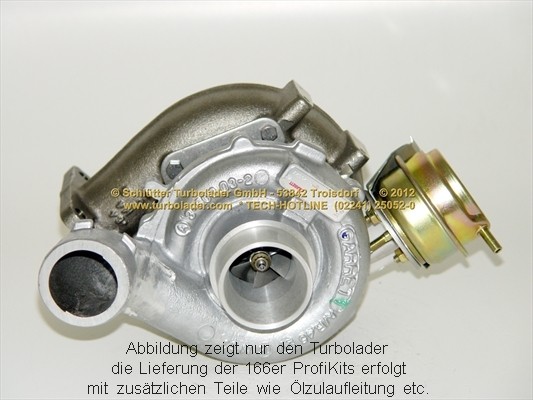 SCHLÜTTER TURBOLADER 166-02030EOL: Turbod koos paigaldus-/kinnitusmaterjaliga, õli juurdevoolu torustikuga, END of LIFE PROFIKIT - with original GARRETT REMAN Turbo