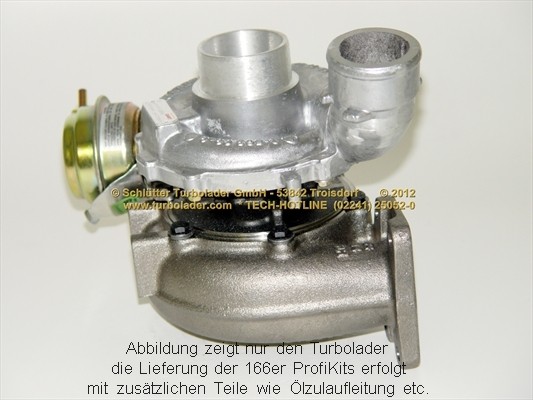 SCHLÜTTER TURBOLADER 166-02060EOL: Turbod koos paigaldus-/kinnitusmaterjaliga, õli juurdevoolu torustikuga, END of LIFE PROFIKIT - with original GARRETT REMAN Turbo