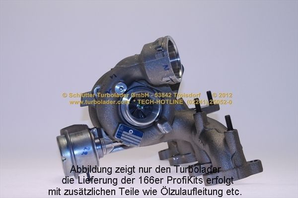 SCHLÜTTER TURBOLADER 166-02781: Turbod koos paigaldus-/kinnitusmaterjaliga, õli juurdevoolu torustikuga, PROFI KIT - with NEW org. BorgWarner Turbocharger