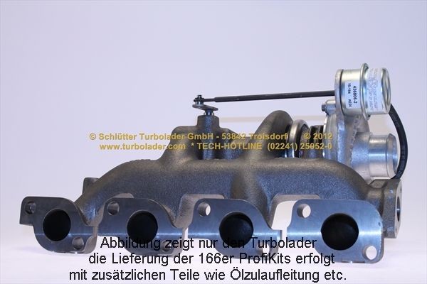 SCHLÜTTER TURBOLADER 166-05111: Turbosuflantă cu material de atașare/fixare, cu conducta alimentare ulei, PROFI KIT - with org. NEW GARRETT Turbo