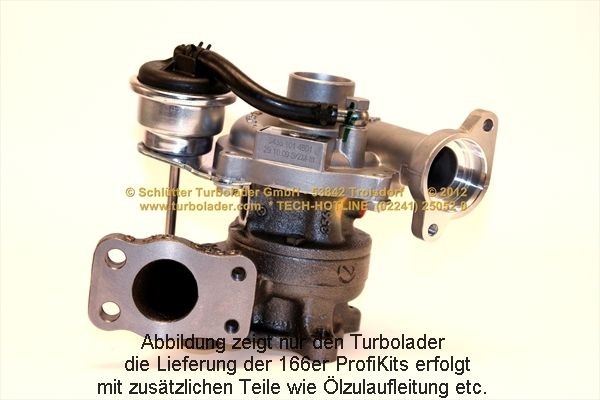 SCHLÜTTER TURBOLADER 166-07040: Turbolader med påbygnings/festemateriale, med oljetilløpsledning, PROFI KIT - with NEW org. BorgWarner Turbocharger