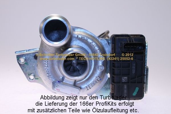 SCHLÜTTER TURBOLADER 166-09015: Turbod koos paigaldus-/kinnitusmaterjaliga, õli juurdevoolu torustikuga, PROFI KIT - with org. NEW GARRETT Turbo