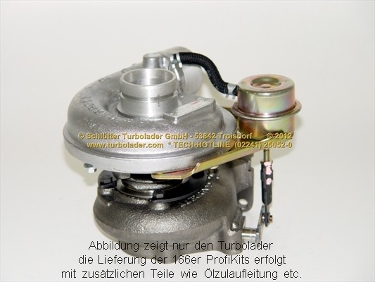 SCHLÜTTER TURBOLADER 166-09081: Turbod koos paigaldus-/kinnitusmaterjaliga, õli juurdevoolu torustikuga, PROFI KIT - with org. NEW GARRETT Turbo