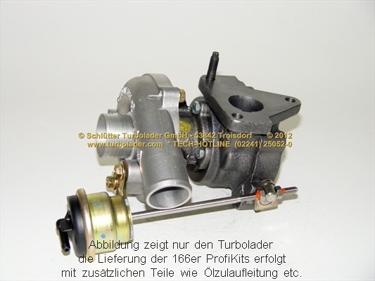 SCHLÜTTER TURBOLADER 166-09170: Turbod koos paigaldus-/kinnitusmaterjaliga, õli juurdevoolu torustikuga, PROFI KIT - with NEW org. BorgWarner Turbocharger
