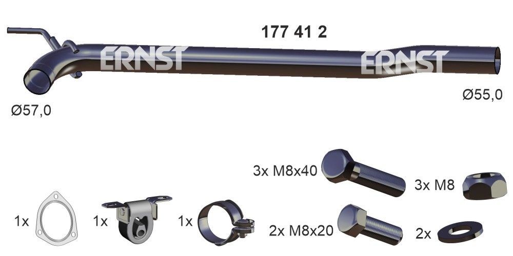ERNST 177412: Teava reparatie, catalizator Set cu set de montaj