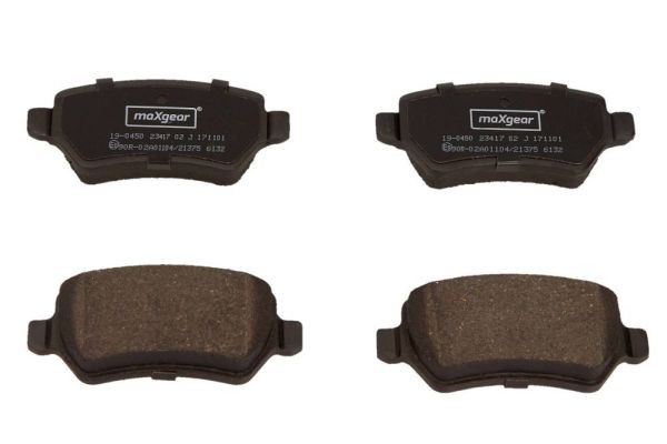 MAXGEAR 19-0450: Piduriklotsid Tagasild