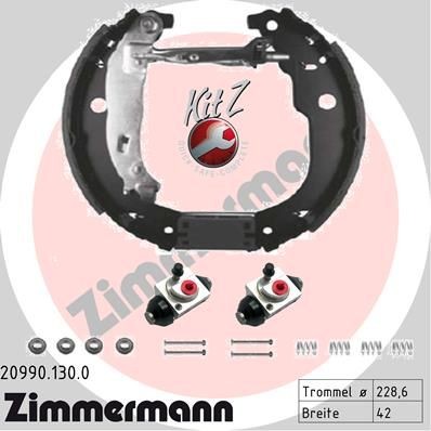 ZIMMERMANN 20990.130.0: Set frana, frana tambur cu cilindru receptor frâna, Fotografia corespunde volumului livrării, KIT Z