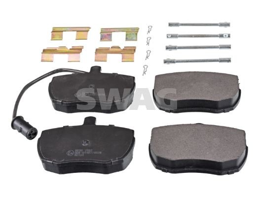 SWAG 22 11 6127: Plăcuțe de frână punte fata, cu material de prindere
