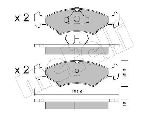 METELLI 22-0029-0: Plaquettes de frein