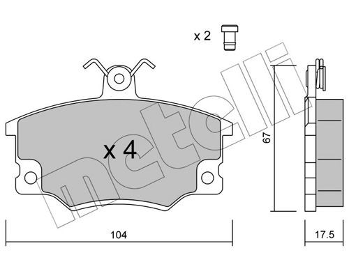METELLI 22-0030-1: Piduriklotsid