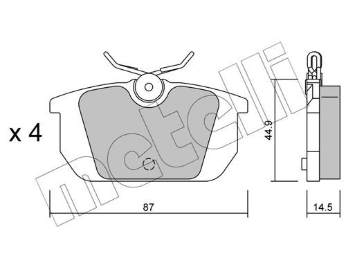 METELLI 22-0064-0: Piduriklotsid
