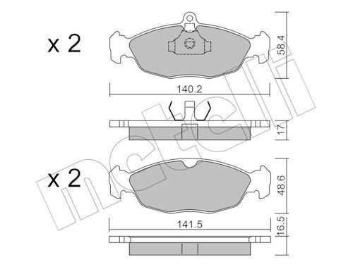 METELLI 22-0077-0: Piduriklotsid