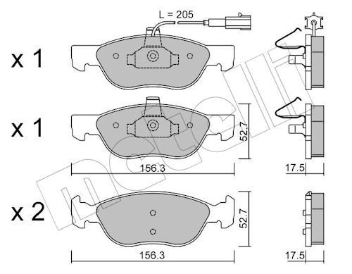 METELLI 22-0082-0: Piduriklotsid