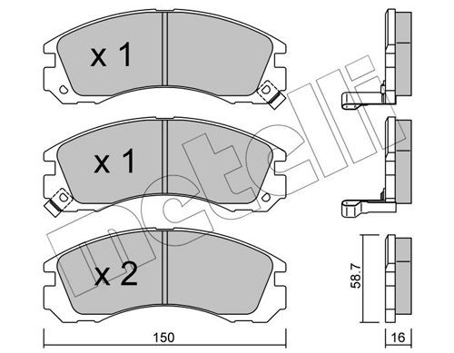 METELLI 22-0134-0: Plaquettes de frein