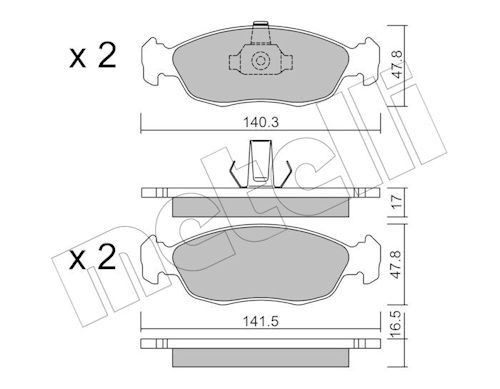 METELLI 22-0156-1: Plăcuțe de frână
