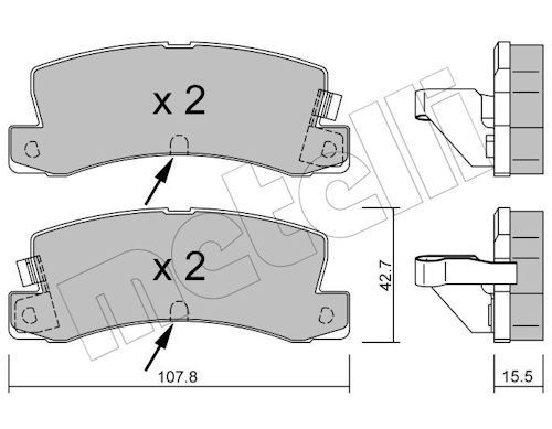 METELLI 22-0161-2: Piduriklotsid