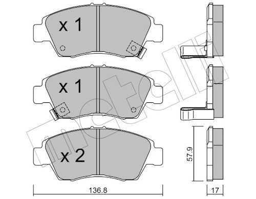 METELLI 22-0175-0: Plăcuțe de frână