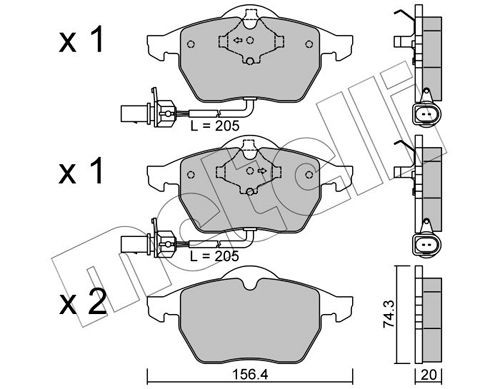 METELLI 22-0181-3: Piduriklotsid