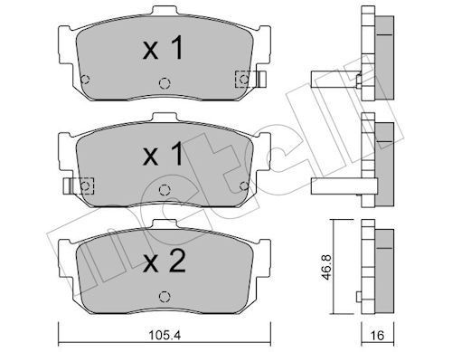 METELLI 22-0193-1: Plăcuțe de frână
