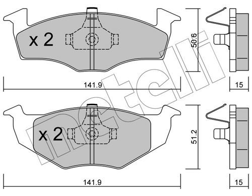 METELLI 22-0206-2: Stabdžių kaladėlės