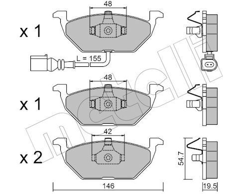 METELLI 22-0211-2: Piduriklotsid