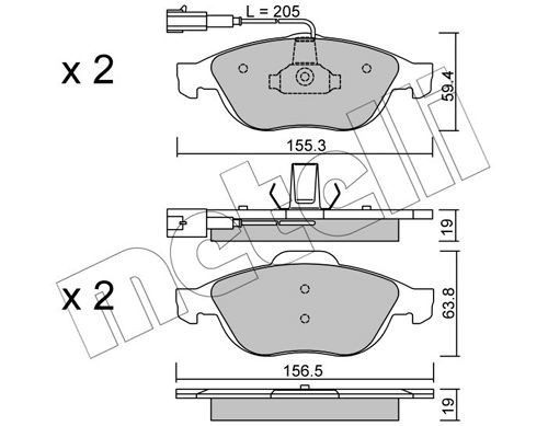 METELLI 22-0220-0: Piduriklotsid