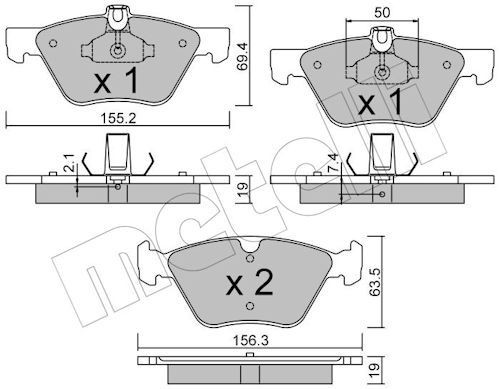 METELLI 22-0252-1: Plăcuțe de frână