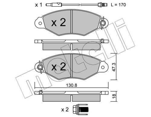 METELLI 22-0253-1: Piduriklotsid